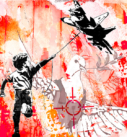 Land & freedom. Montage mit Motiven aus Tel Aviv, Bethlehem, Bremen